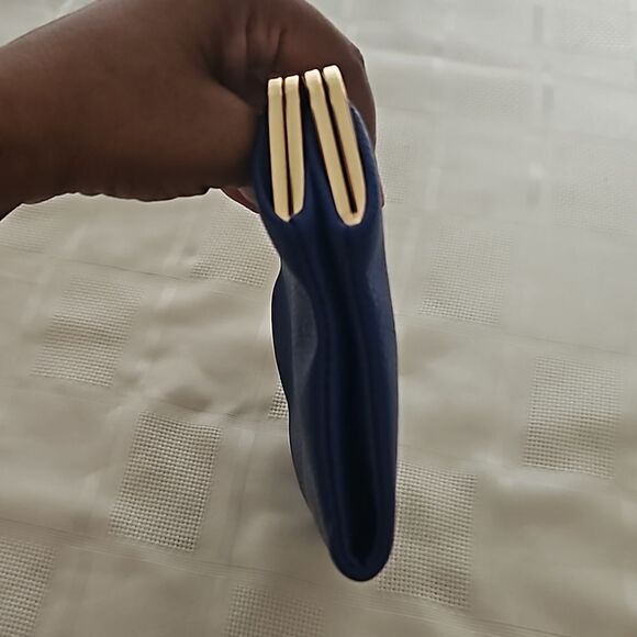 Ampere Creations Vegan Leather Clutch Purse Royal Blue & Gold - Picture 9 of 16